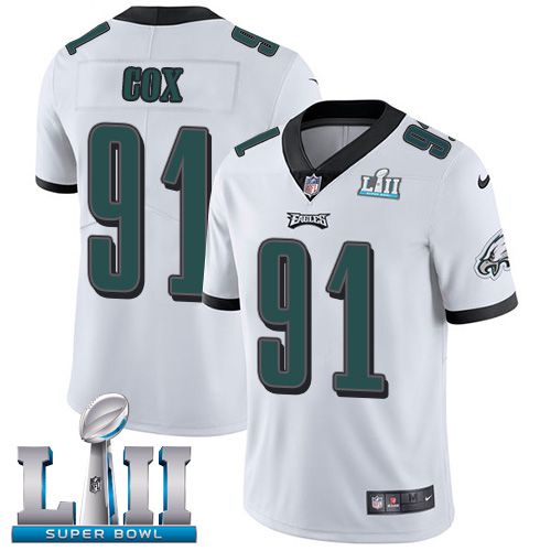 Men Philadelphia Eagles #91 Cox White Limited 2018 Super Bowl NFL Jerseys->philadelphia eagles->NFL Jersey